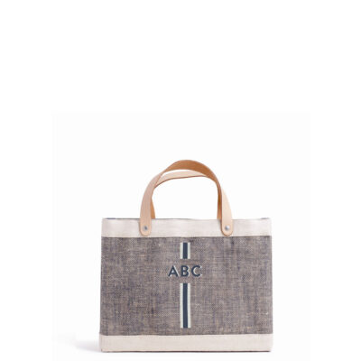 Petite Market Bag in Chambray with Monogram