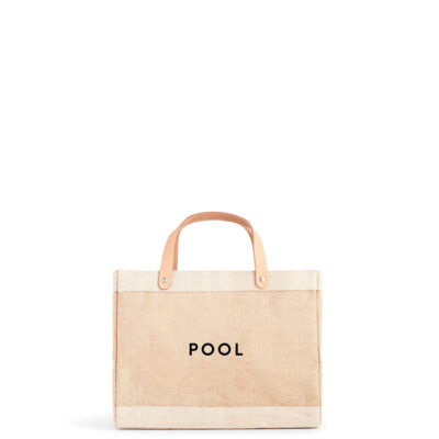 Petite Market Bag in Natural with “POOL”