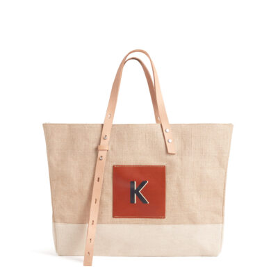 Shoulder Market Bag in Natural “Alphabet Collection”